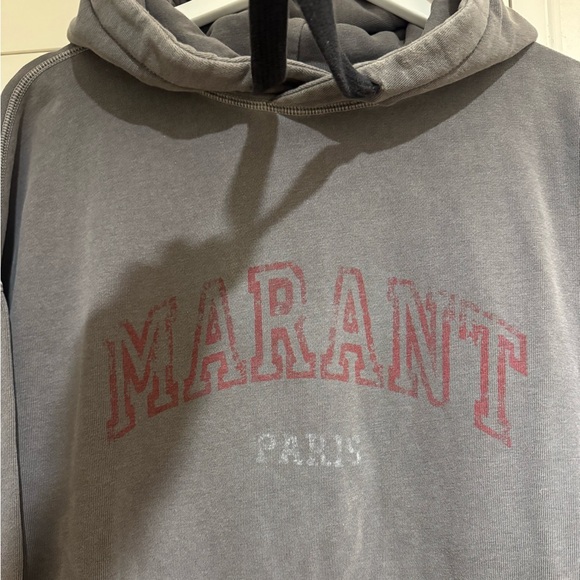 ISABEL MARANT EUC Miley Faded Black Hooded Sweatshirt Hoodie Hoody L - Picture 7 of 11